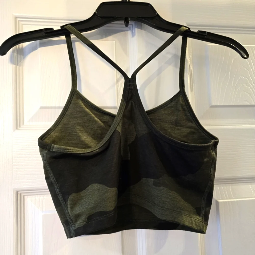 SOLD Offline by Aerie The Hugger Longline Bra, Green Camo print, Small - Picture 2 of 4